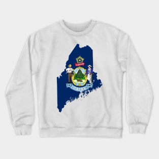 Maine Flag Map Crewneck Sweatshirt